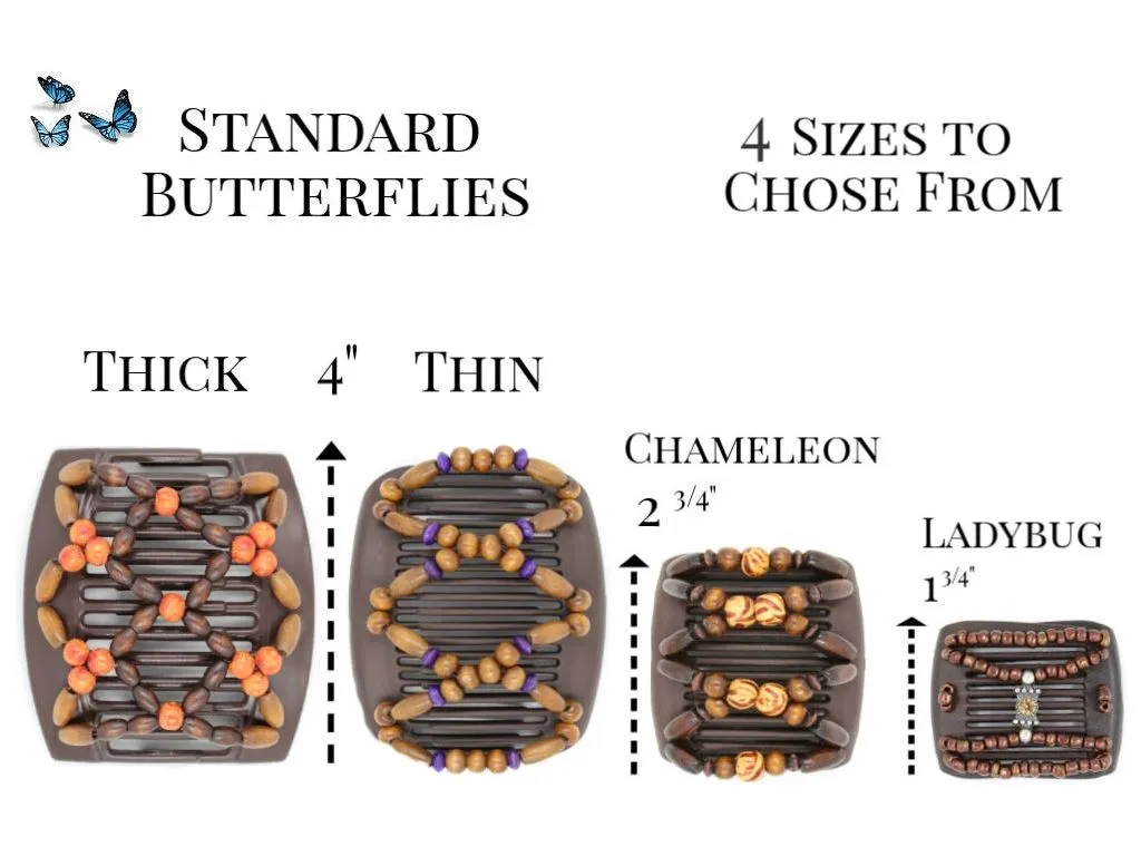 African Butterfly Thick Hair Comb - Dalena Blonde 74