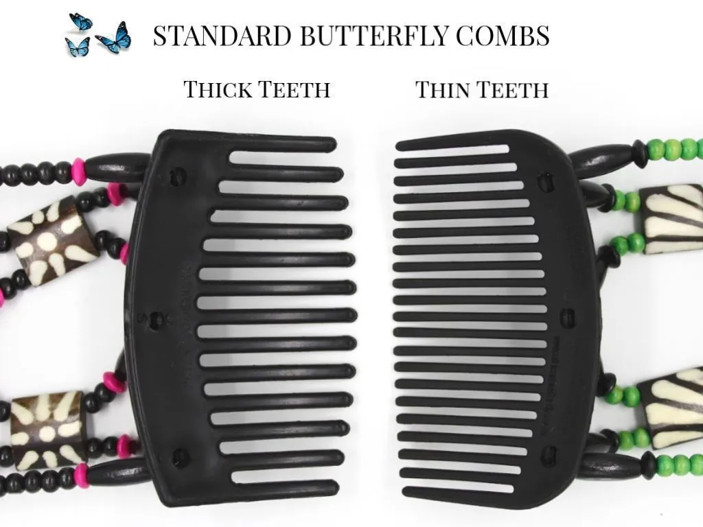 African Butterfly Thick Hair Comb - Dalena Blonde 74