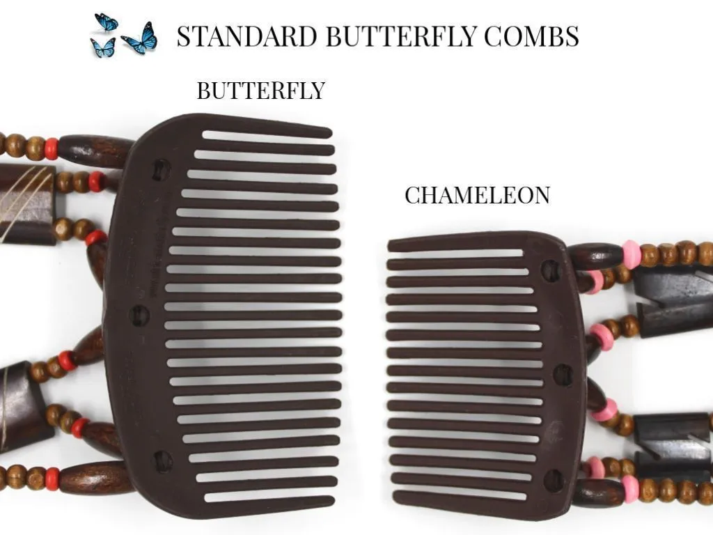 African Butterfly Thick Hair Comb - Dalena Blonde 74