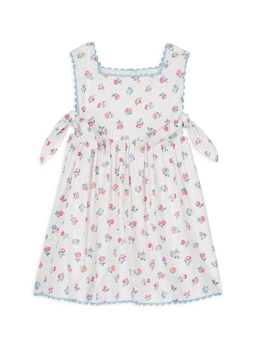 Aloisa Dress in White Felicita Flowers