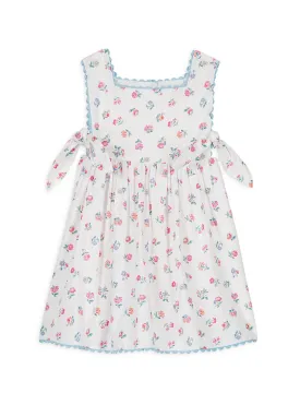 Aloisa Dress in White Felicita Flowers