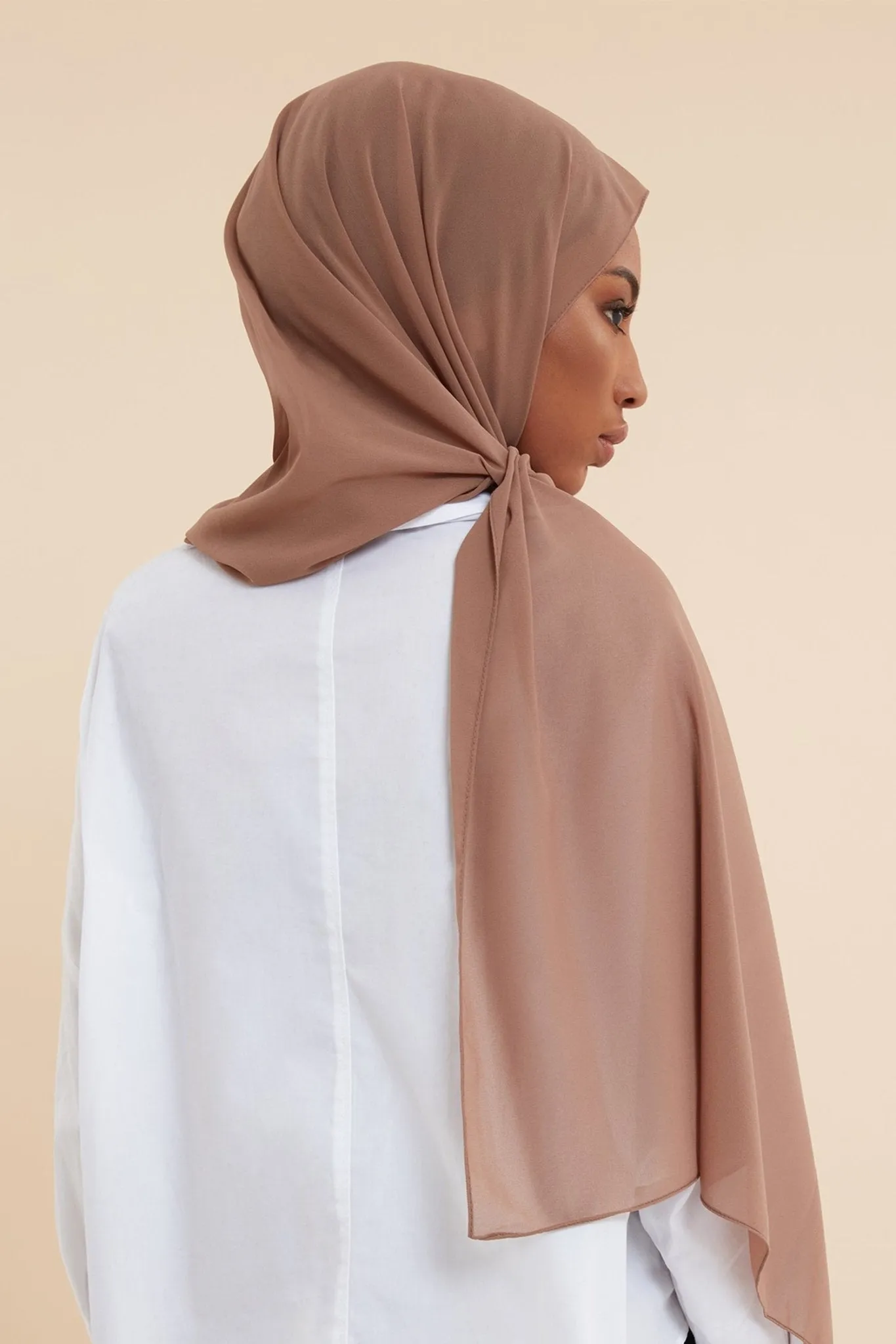 Brown Soft Crepe Chiffon Hijab