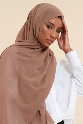 Brown Soft Crepe Chiffon Hijab
