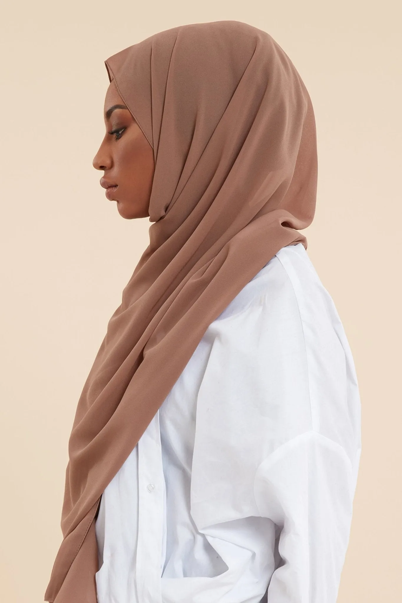 Brown Soft Crepe Chiffon Hijab