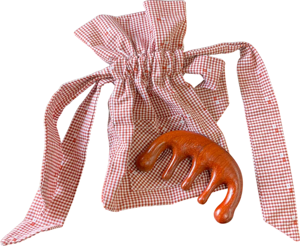 Brown Wooden Massage Comb One Size
