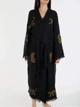 Calypso Handmade Cotton Kimono | Black