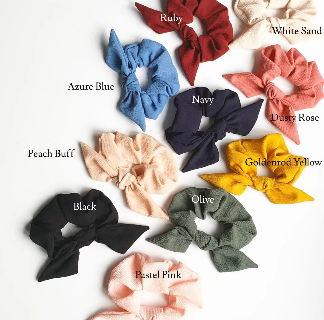 Crepe Oversize Knot Scrunchie | Bow Scrunchie | Multiple Colors | Hand Tied