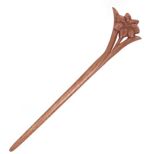 CrystalMood Handmade Carved Wood Hair Stick 7-Petal Flower