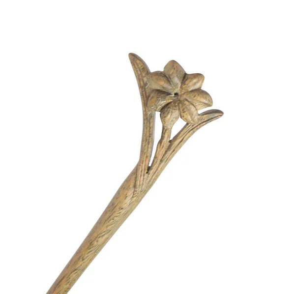 CrystalMood Handmade Carved Wood Hair Stick 7-Petal Flower