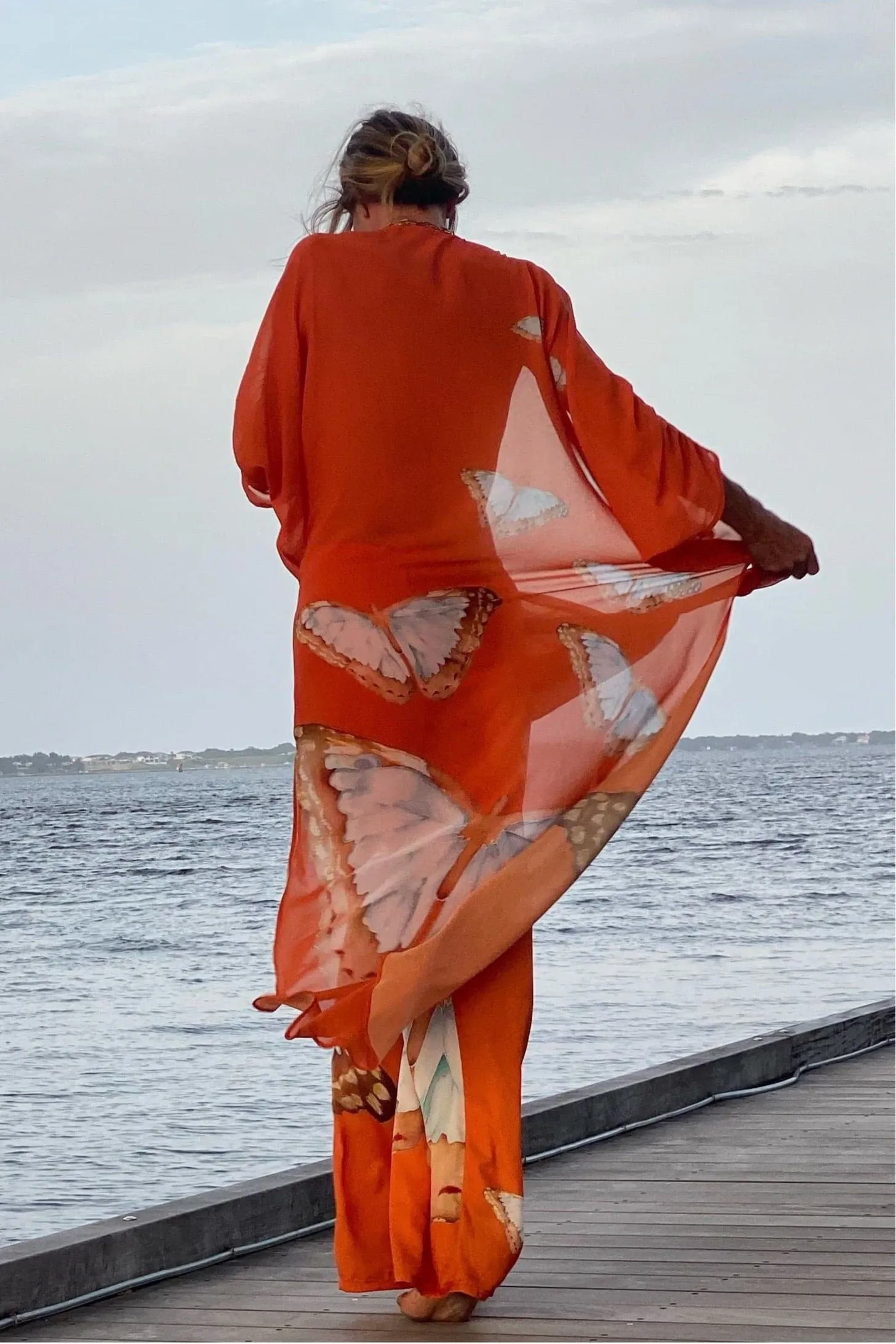 Erte Kaftan Tangerine Butterfly