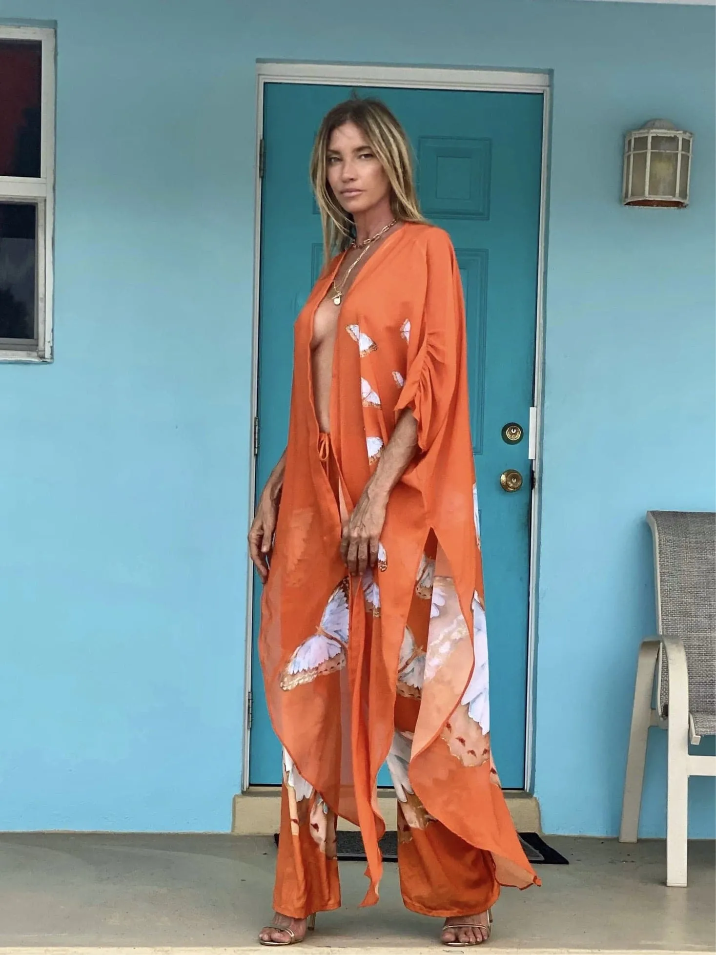 Erte Kaftan Tangerine Butterfly