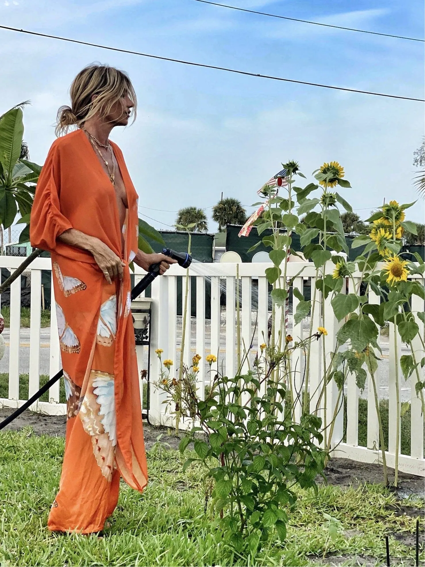 Erte Kaftan Tangerine Butterfly