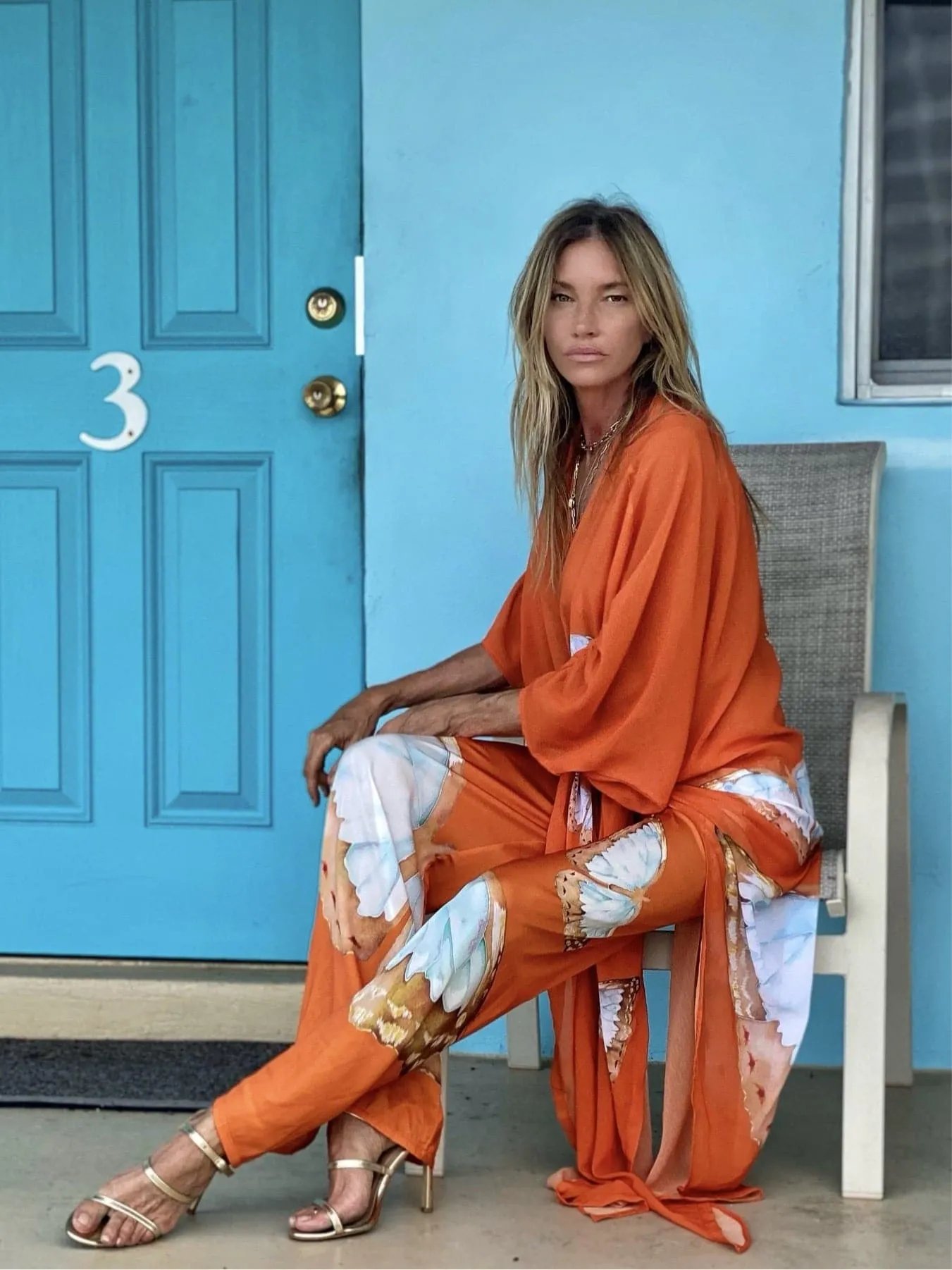 Erte Kaftan Tangerine Butterfly