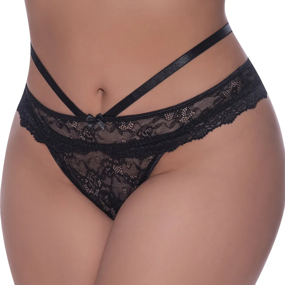 Exposed Ooh La Lace Peek-A-Boo Cheeky Panty - Curvy
