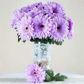 Gerbera Daisy Bush Artificial Silk Flowers - Lavender