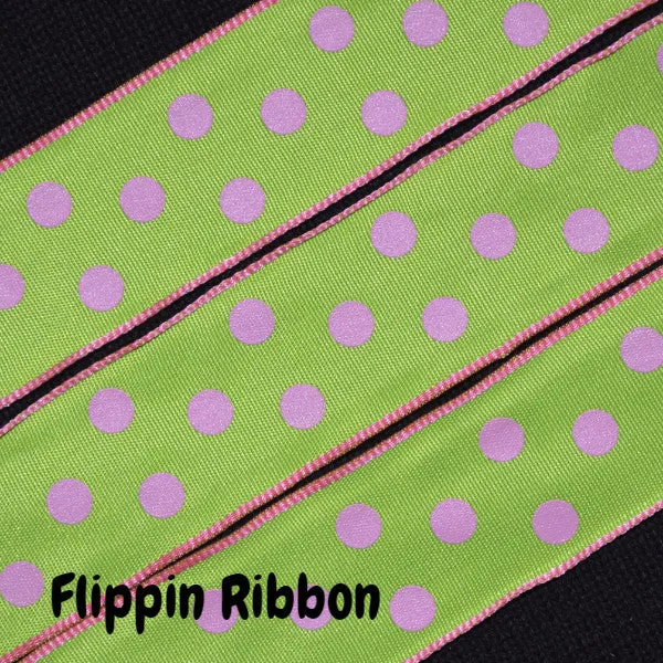Hot Pink Polka Dot Ribbon - 7/8 inch Printed Satin