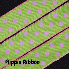 Hot Pink Polka Dot Ribbon - 7/8 inch Printed Satin