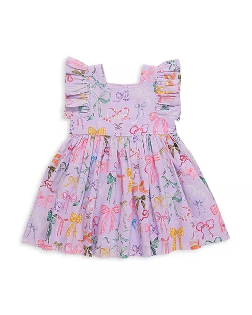 Lavender Watercolor Bows Elsie Dress