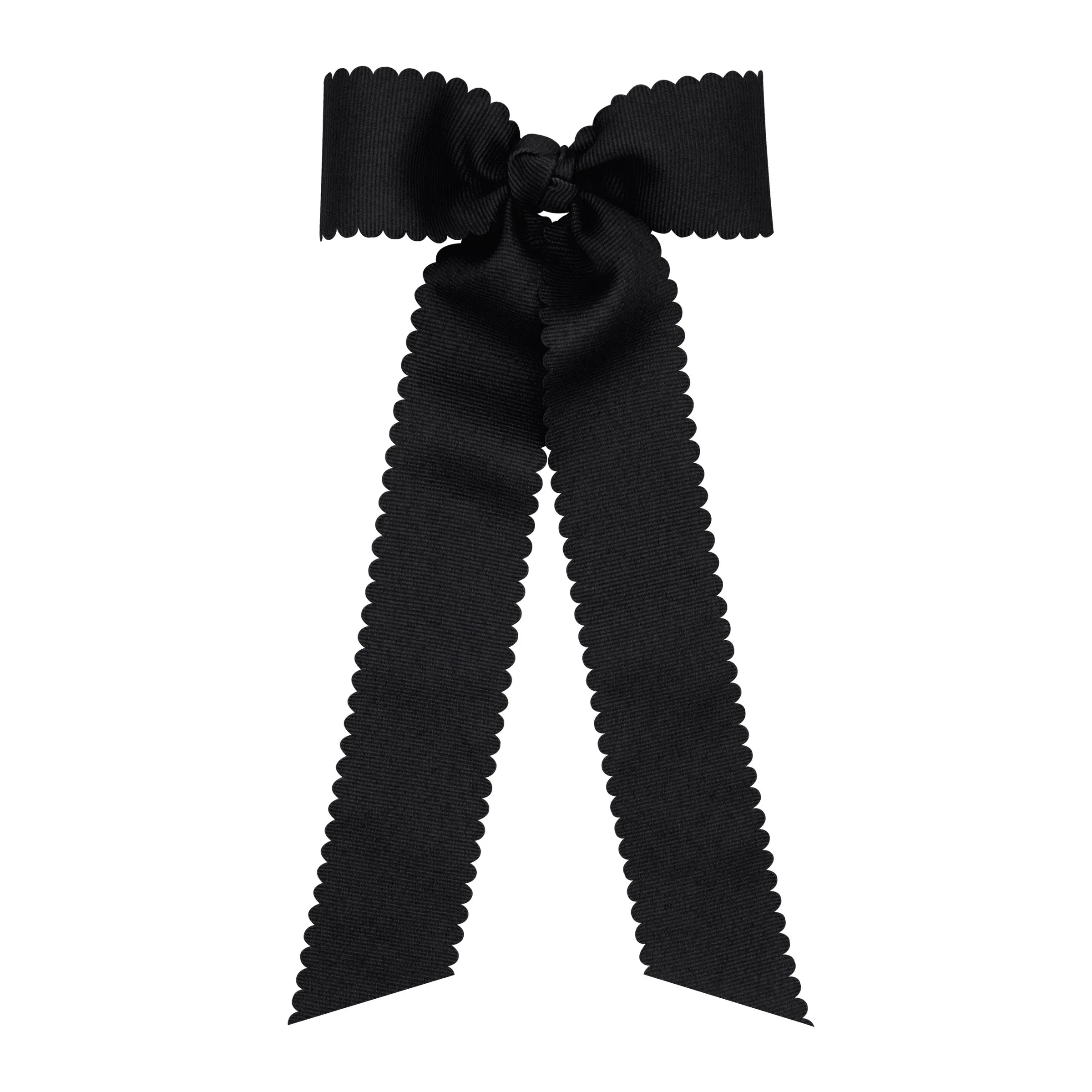 Medium Grosgrain Bowtie with Scalloped Edge and Streamer Tails
