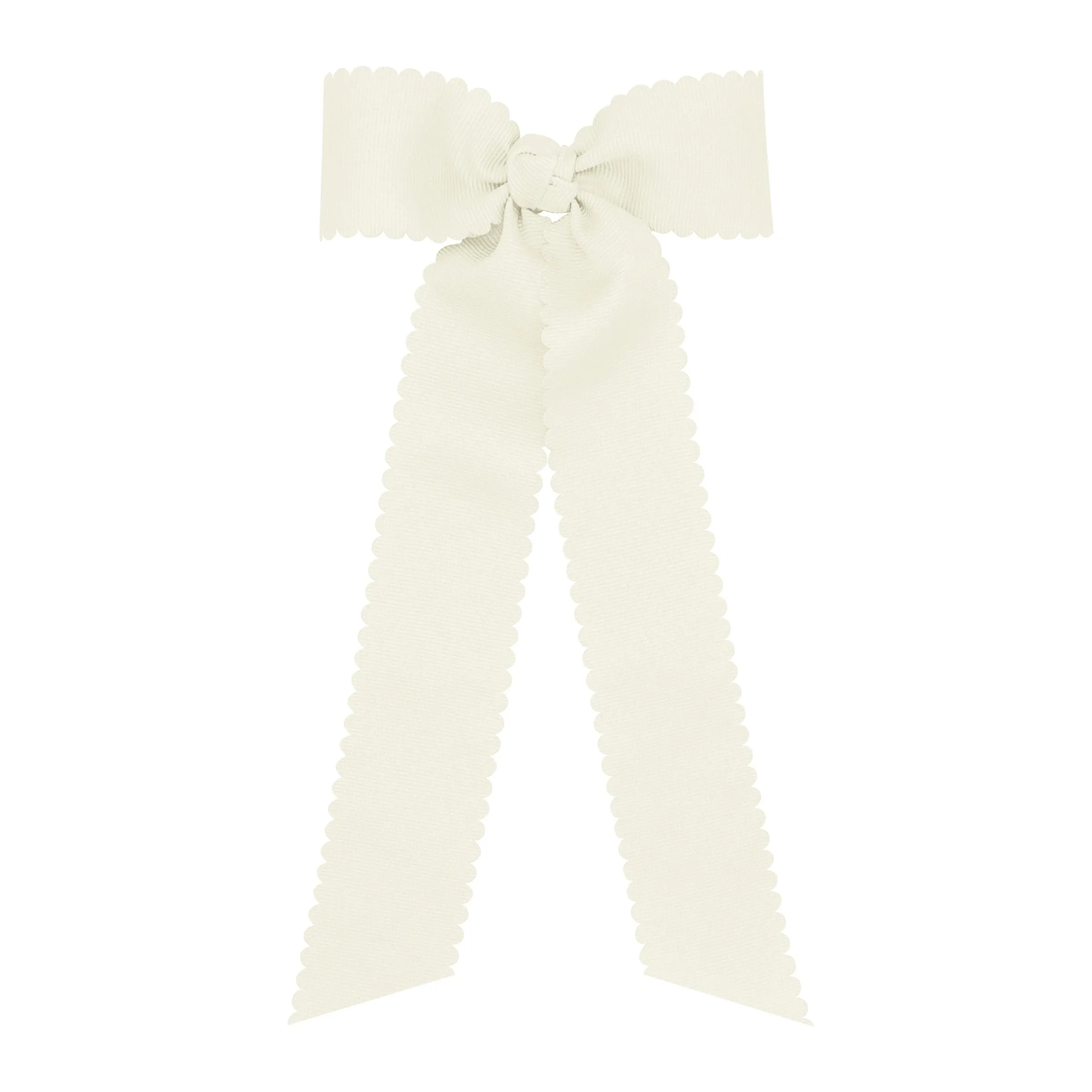 Medium Grosgrain Bowtie with Scalloped Edge and Streamer Tails