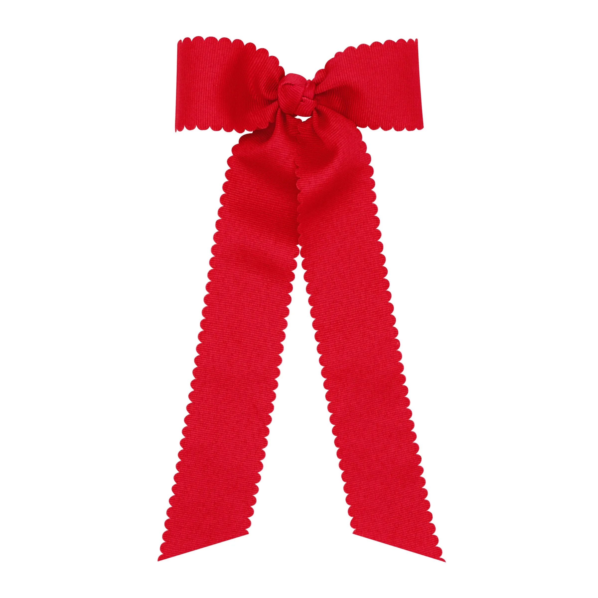 Medium Grosgrain Bowtie with Scalloped Edge and Streamer Tails