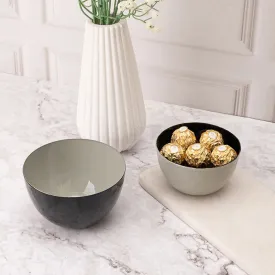 Metalic Slate Gem Accent Bowls | Set of 2
