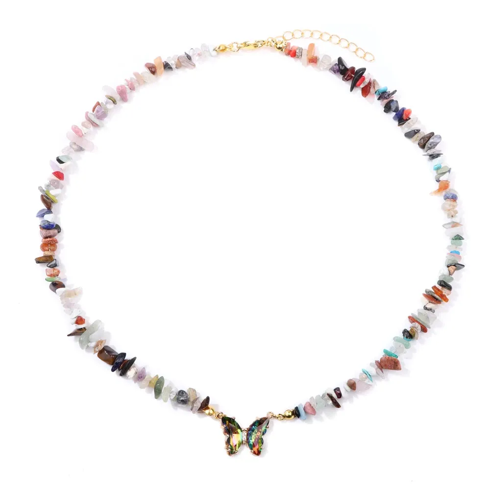 Natural Butterfly Gem Necklace