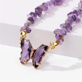 Natural Butterfly Gem Necklace