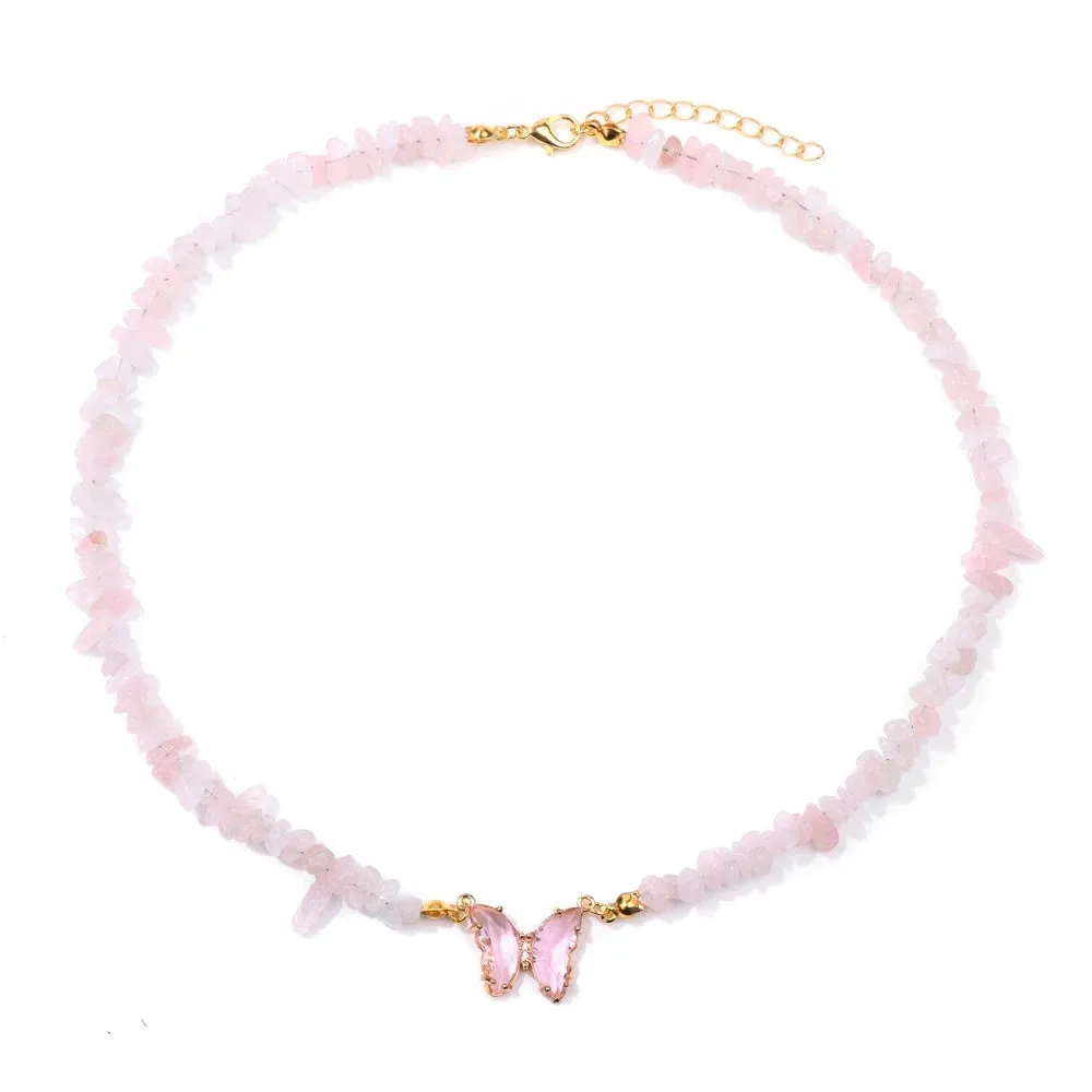 Natural Butterfly Gem Necklace
