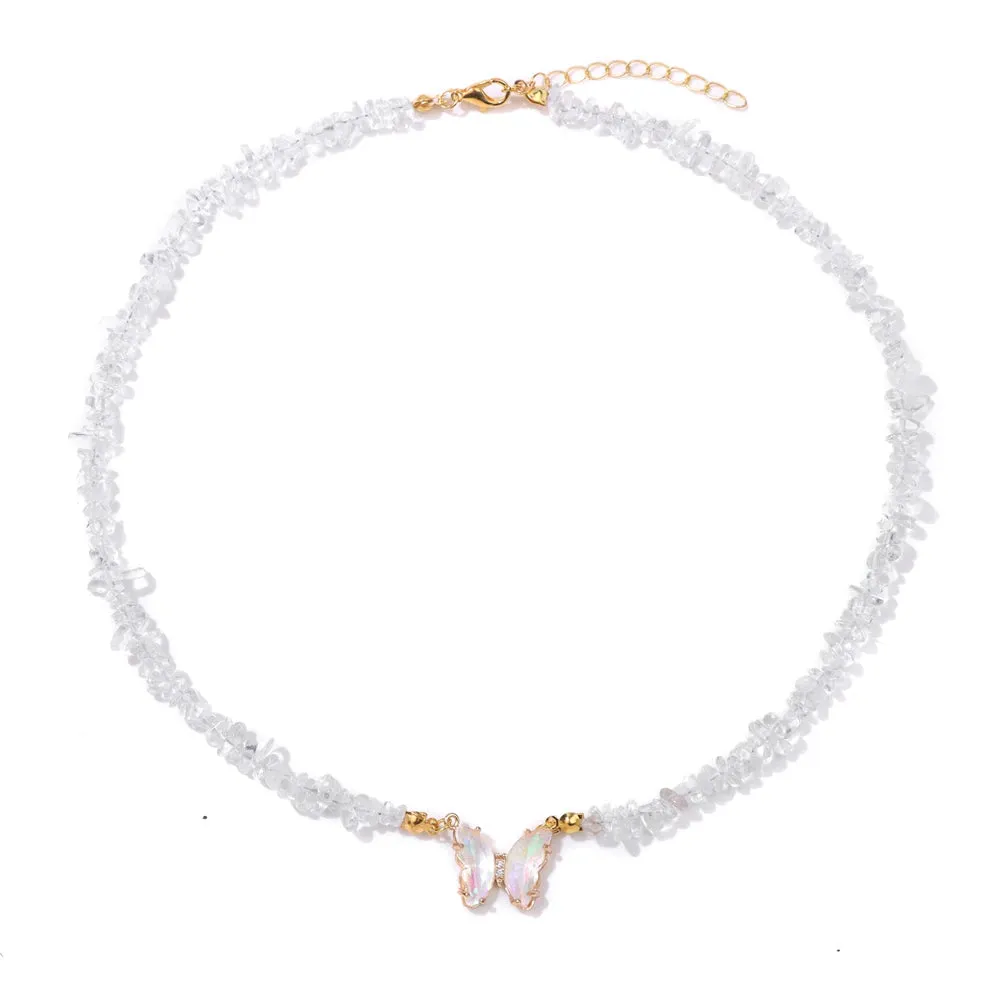 Natural Butterfly Gem Necklace