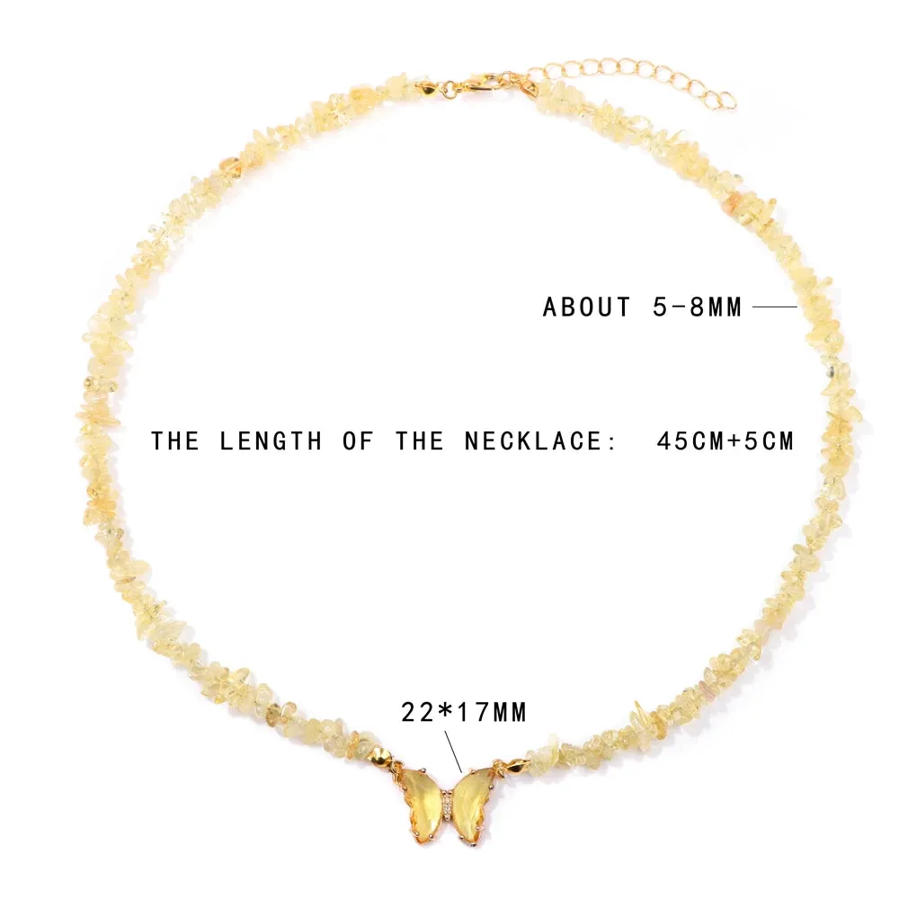 Natural Butterfly Gem Necklace