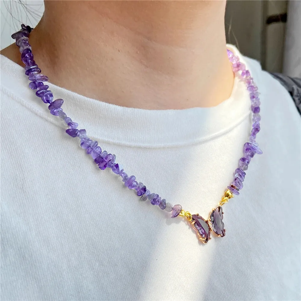 Natural Butterfly Gem Necklace