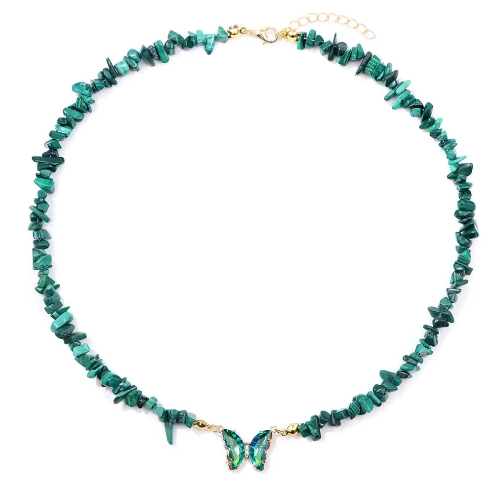 Natural Butterfly Gem Necklace