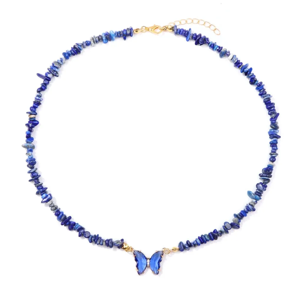 Natural Butterfly Gem Necklace