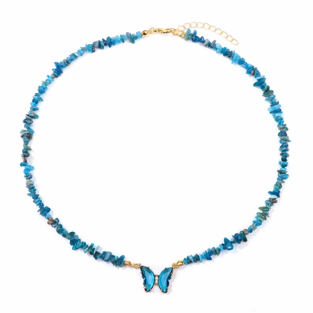Natural Butterfly Gem Necklace