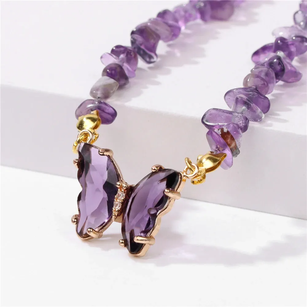 Natural Butterfly Gem Necklace