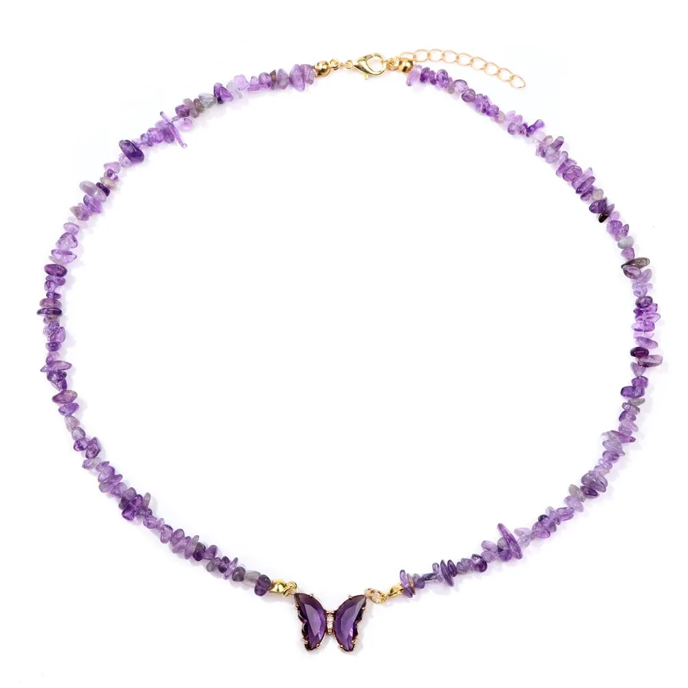 Natural Butterfly Gem Necklace