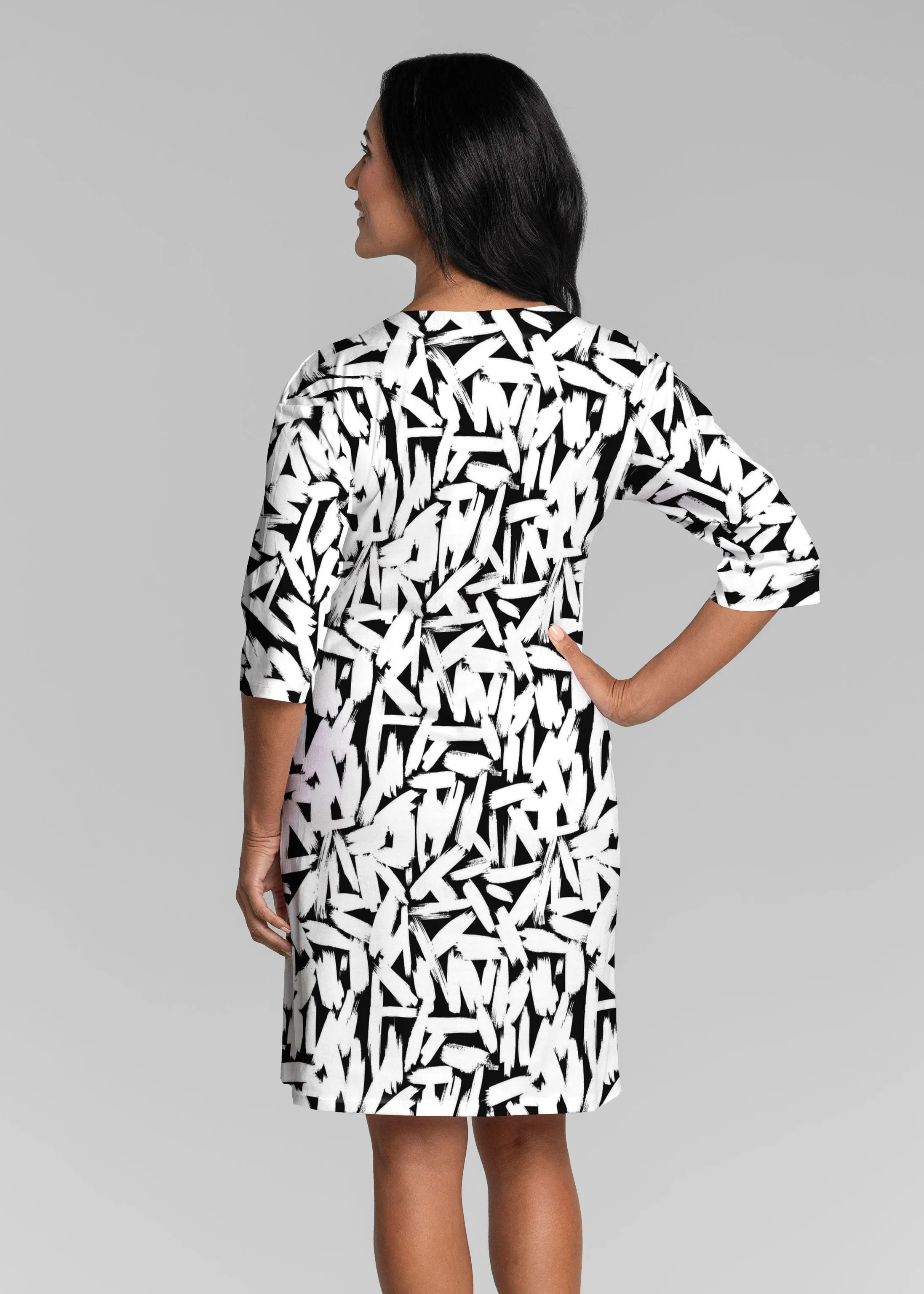 Pick Up Sticks (14300) ~ Lucy 3/4 Sleeve V-Neck Dress
