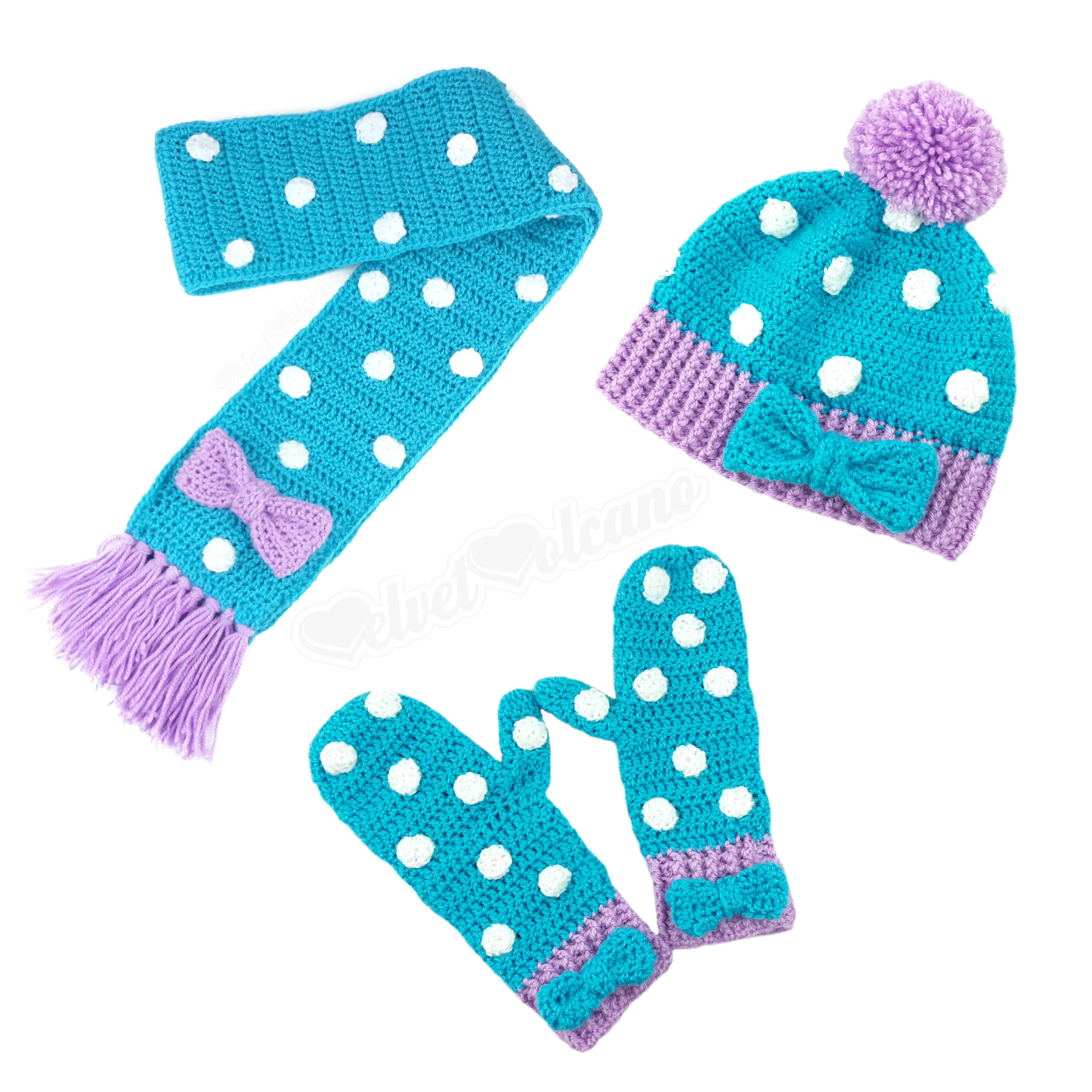 Polka Dot Bow Scarf (Custom Colour)