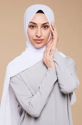Pure White Soft Crepe Chiffon Hijab