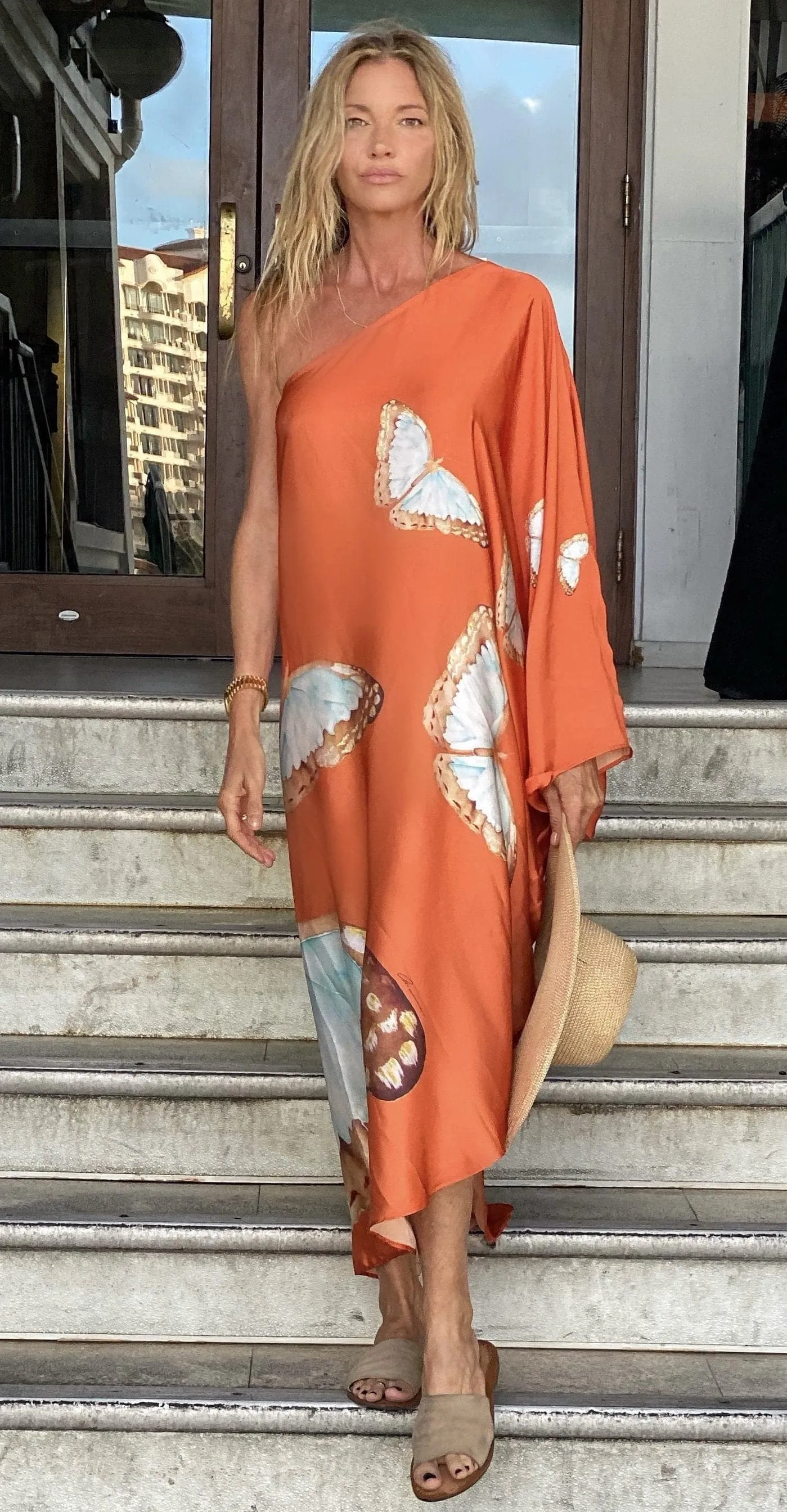 Renee Kaftan Butterfly Tangerine