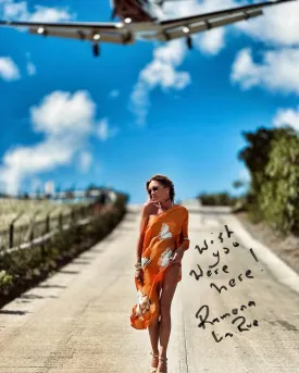 Renee Kaftan Butterfly Tangerine