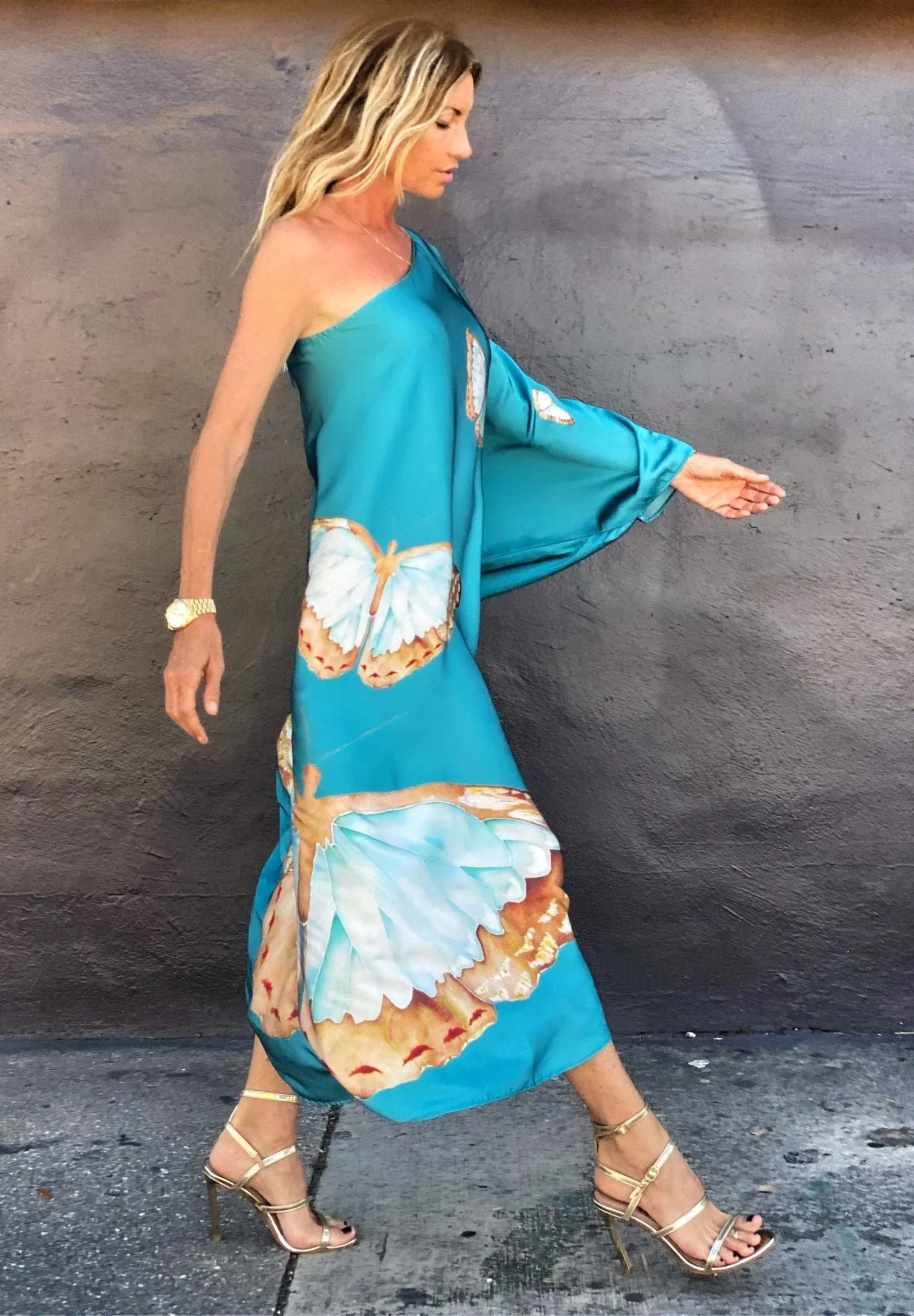 Renee Kaftan Butterfly Teal