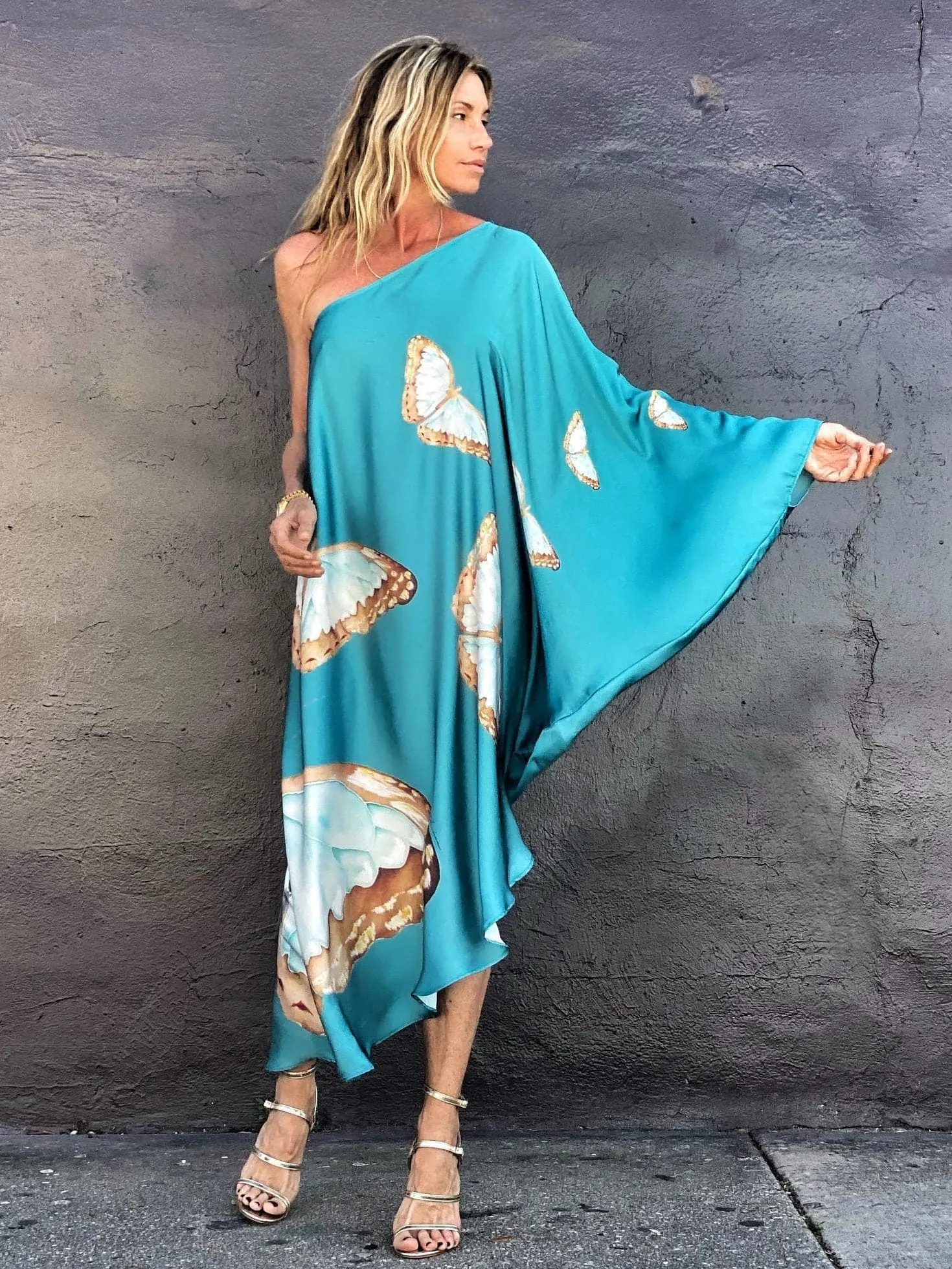 Renee Kaftan Butterfly Teal