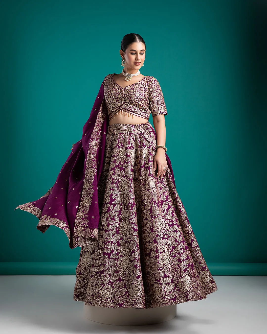 Rich Plum Lehenga Set