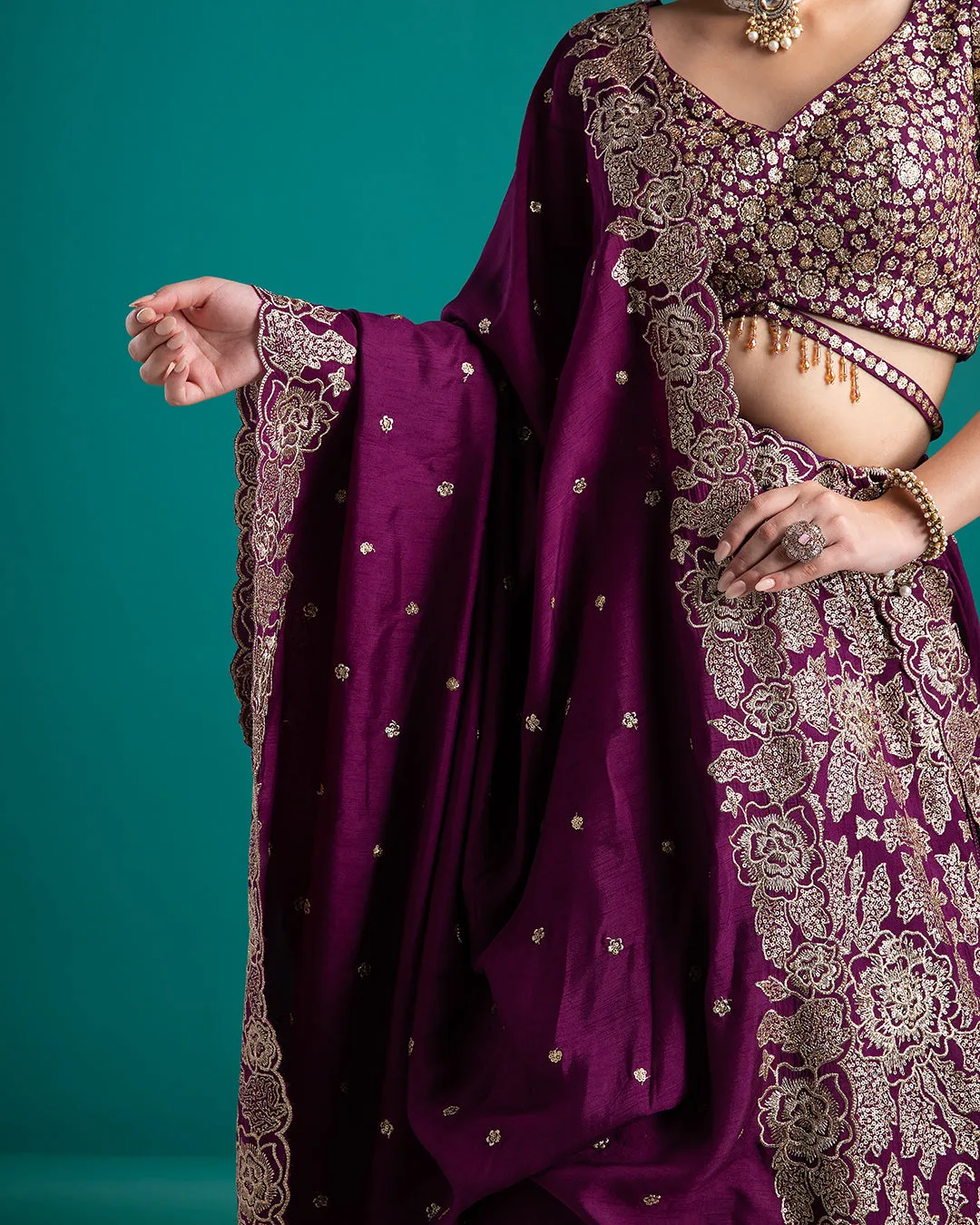 Rich Plum Lehenga Set