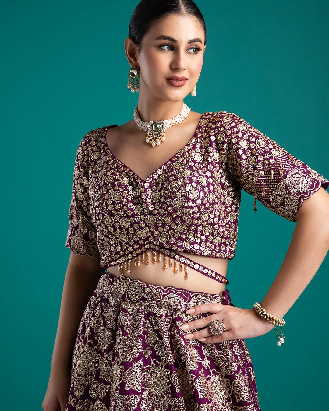 Rich Plum Lehenga Set