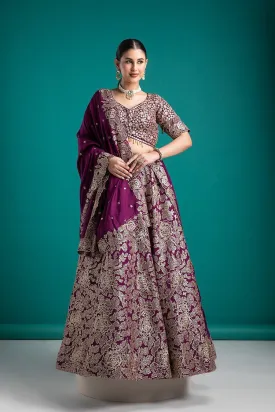 Rich Plum Lehenga Set