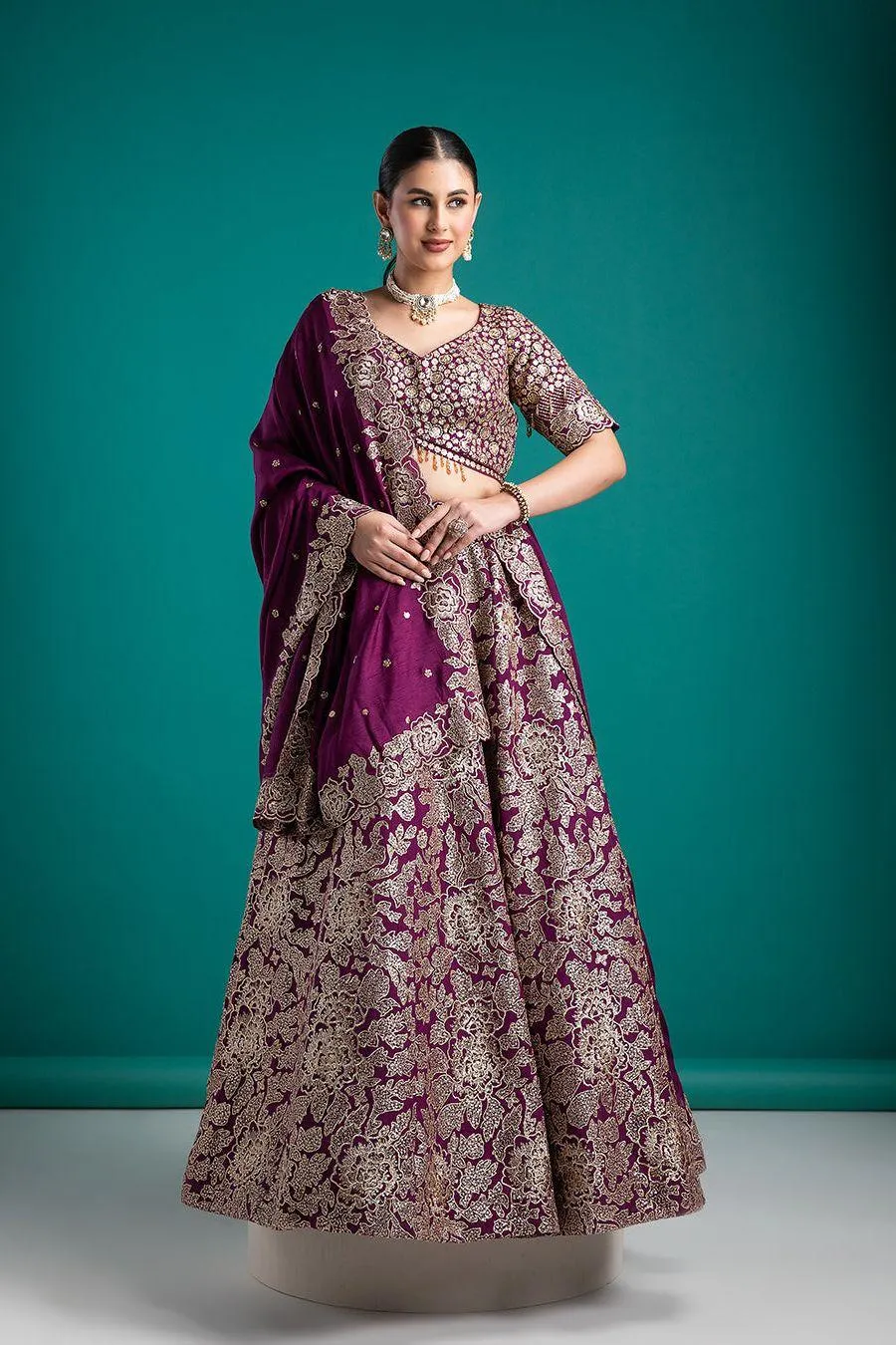 Rich Plum Lehenga Set
