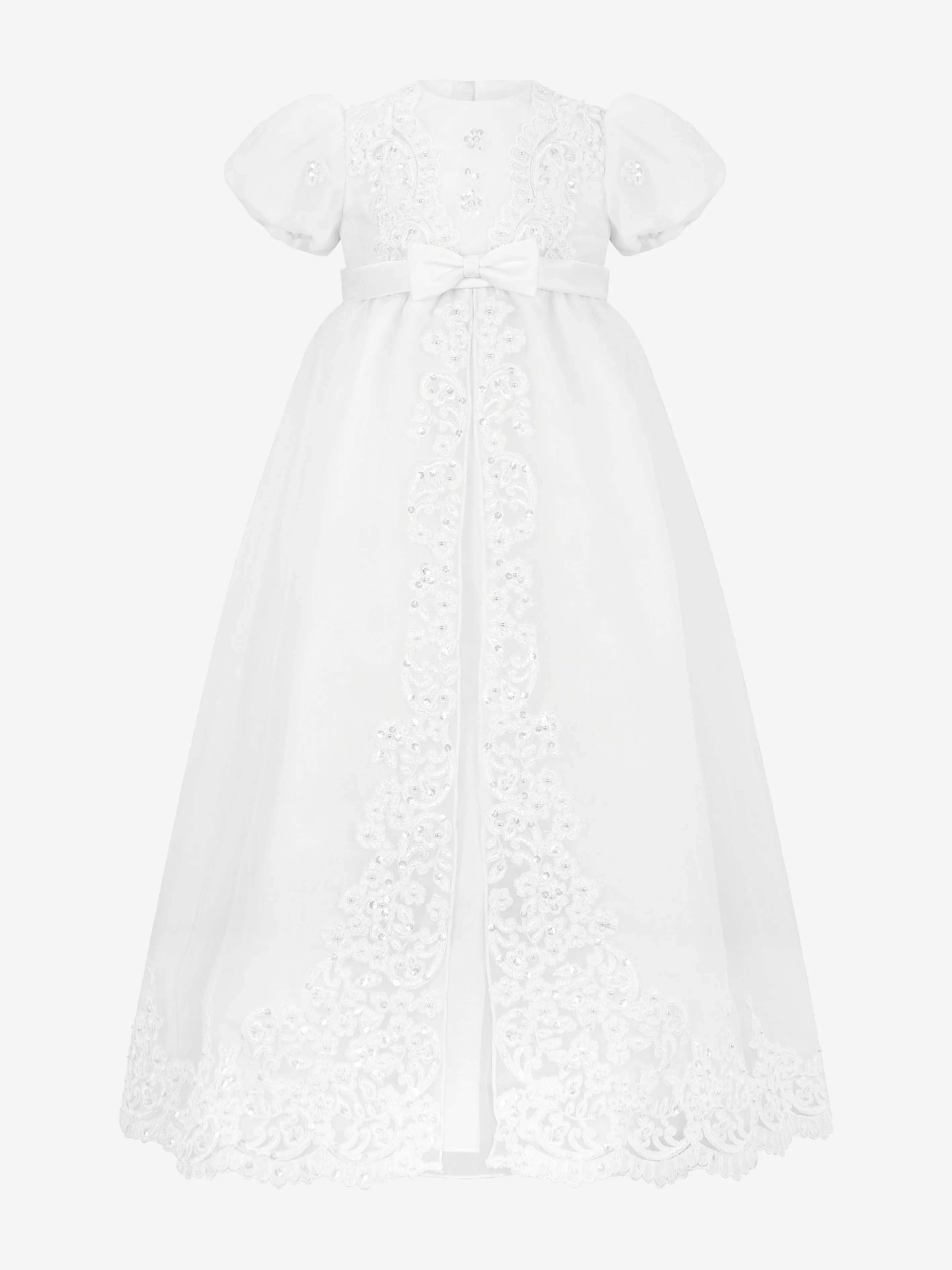 Sarah Louise Baby Girls Christening Robe And Bonnet in White